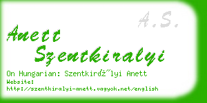 anett szentkiralyi business card